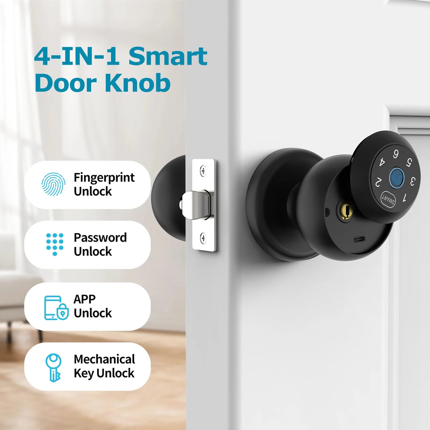 Ball-Shaped Smart Lock Fingerprint