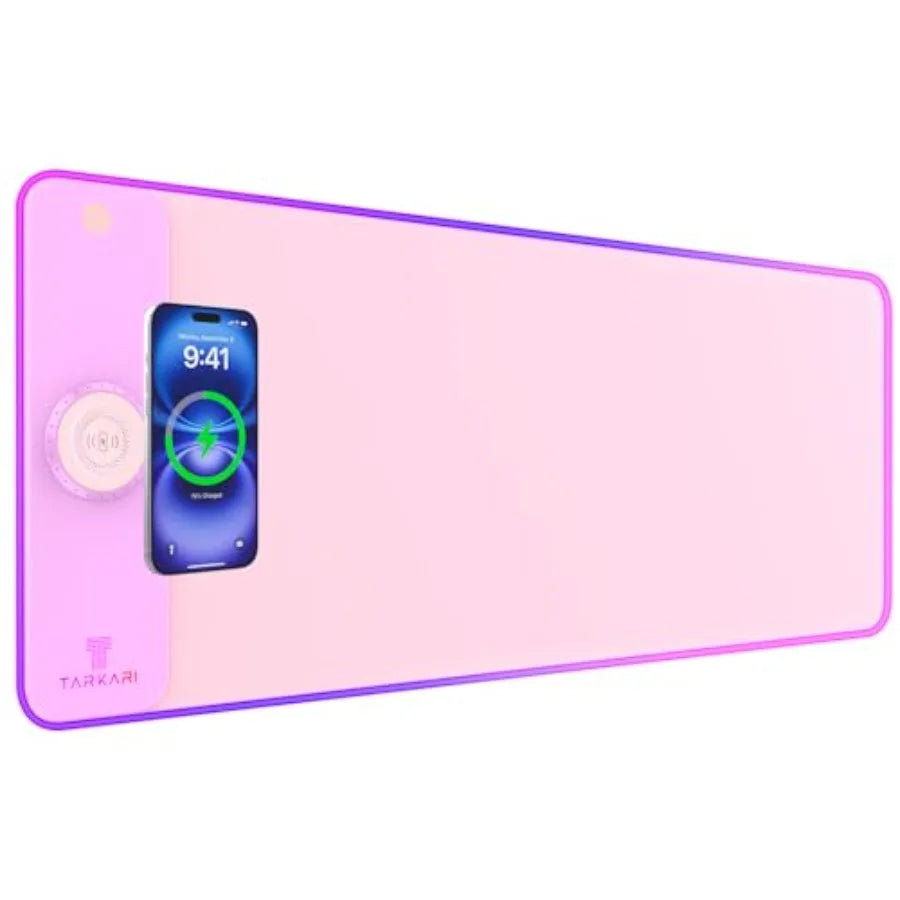 Magnetic Wireless Charging RGB Mouse Pad, Large Gaming Desk Mat Waterproof