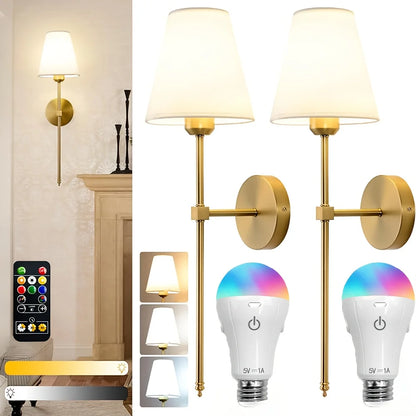 Battery Operated Wall Sconce Set of 2
