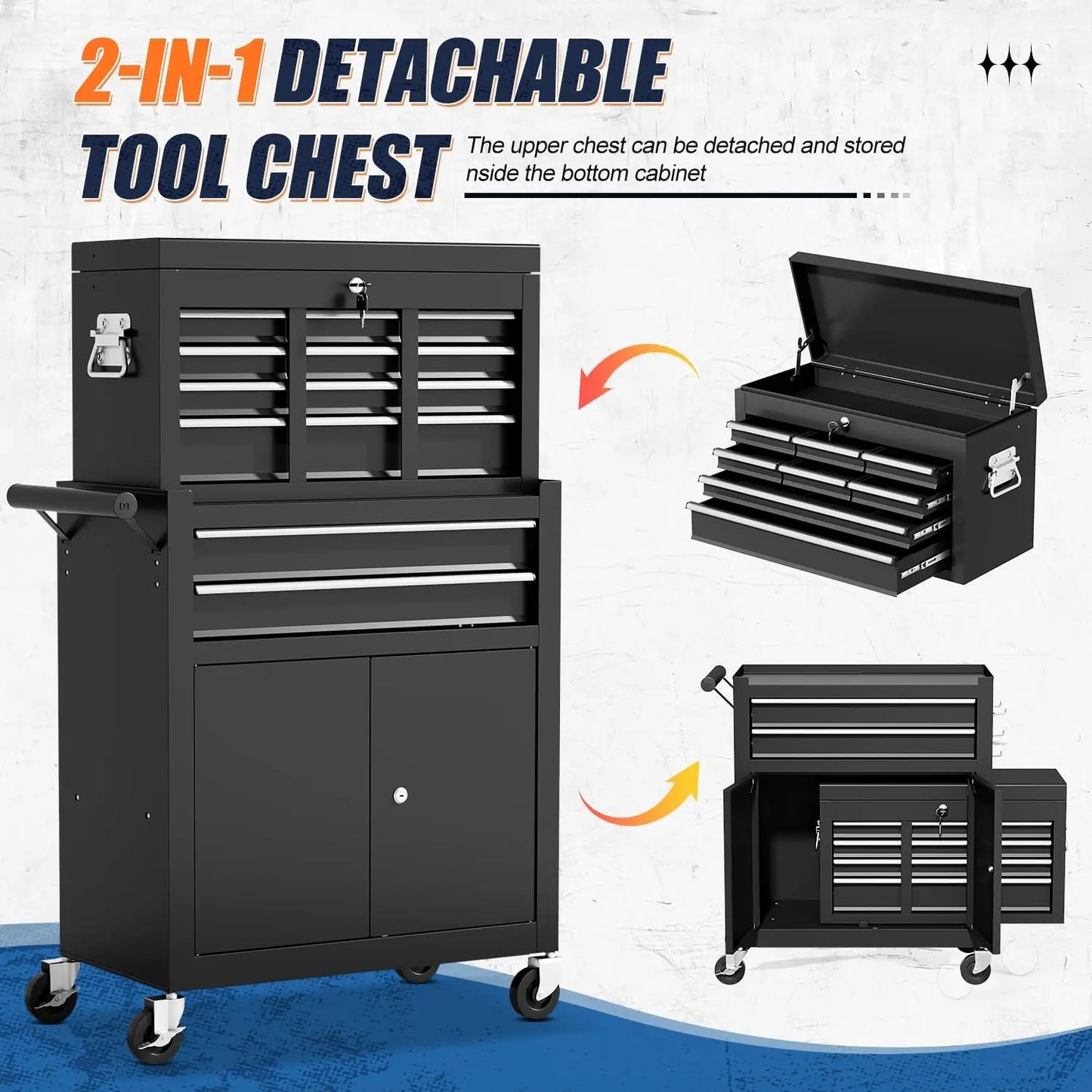 10-Drawer Rolling Tool Chest with Wheels