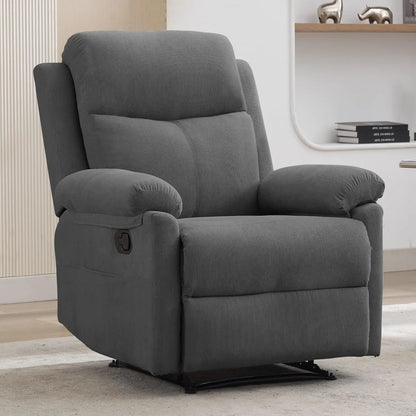 Manual Recliner with Side Pocket, Small Recliners for Small Spaces