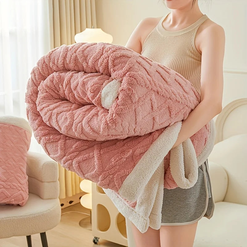 1pc Jacquard Sherpa Weighted Blanket 8lbs for Adults
