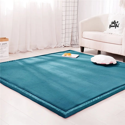 1pc Japanese Tatami Rug, Coral Velvet Area Rug, Baby Mat for Floor Play, 1.18inch Thick Yoga Mat
