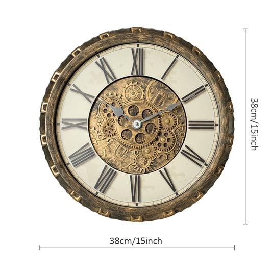 TIMESS 15/18inch Vintage Gear Wall Clock