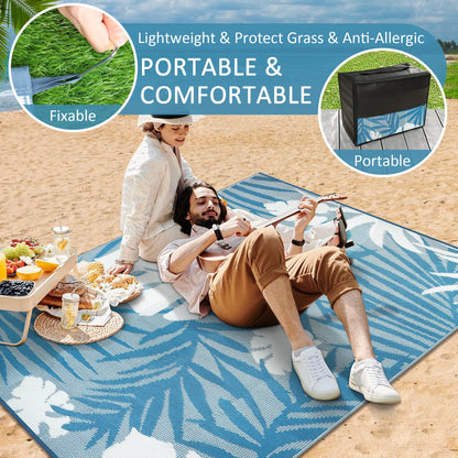 8‘x10' Outdoor Waterproof Recycled Plastic Straw Rug