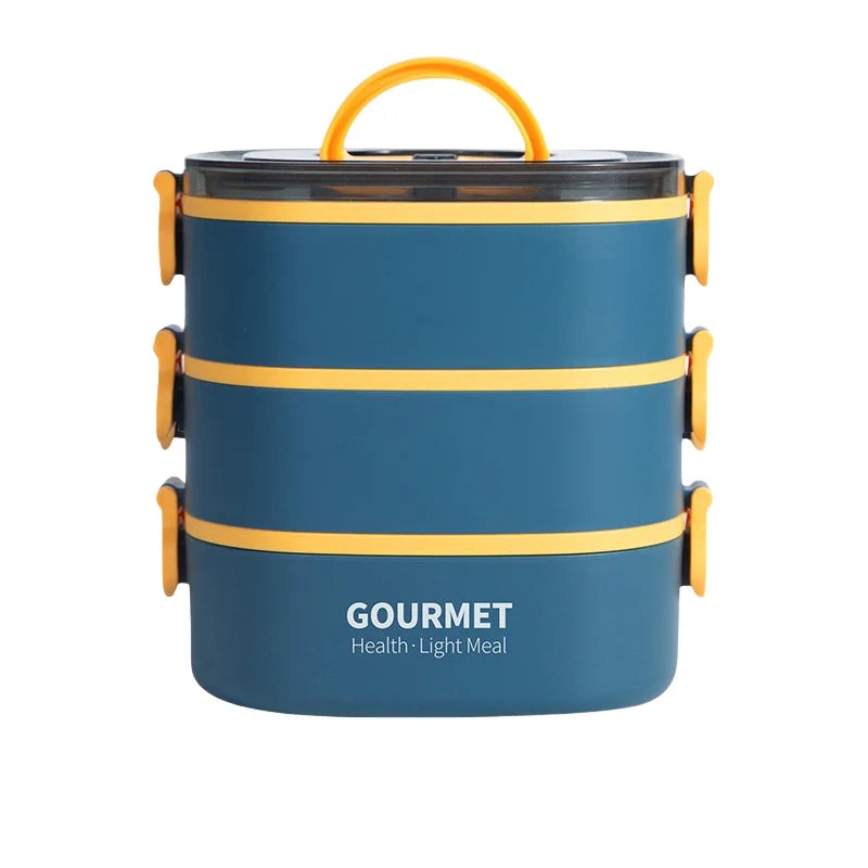 Bento box lunch box, stackable 3-layer food container