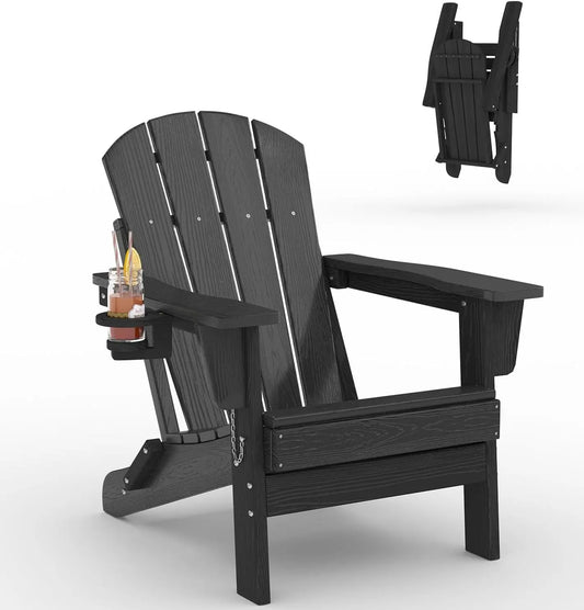 Folding Adirondack Chair HDPE Plastic Outdoor Patio Chair
