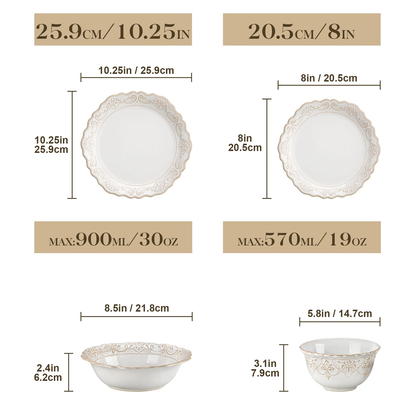 16/32 Piece Plates Dinner Set