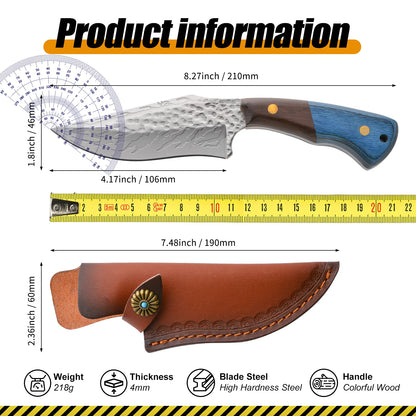 Damascus Advanced Straight Knife, Fixed Blade