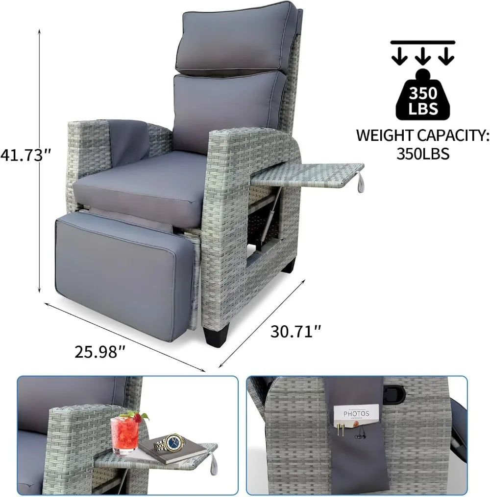 Outdoor Wicker Recliner Chair