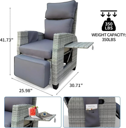 Outdoor Wicker Recliner Chair