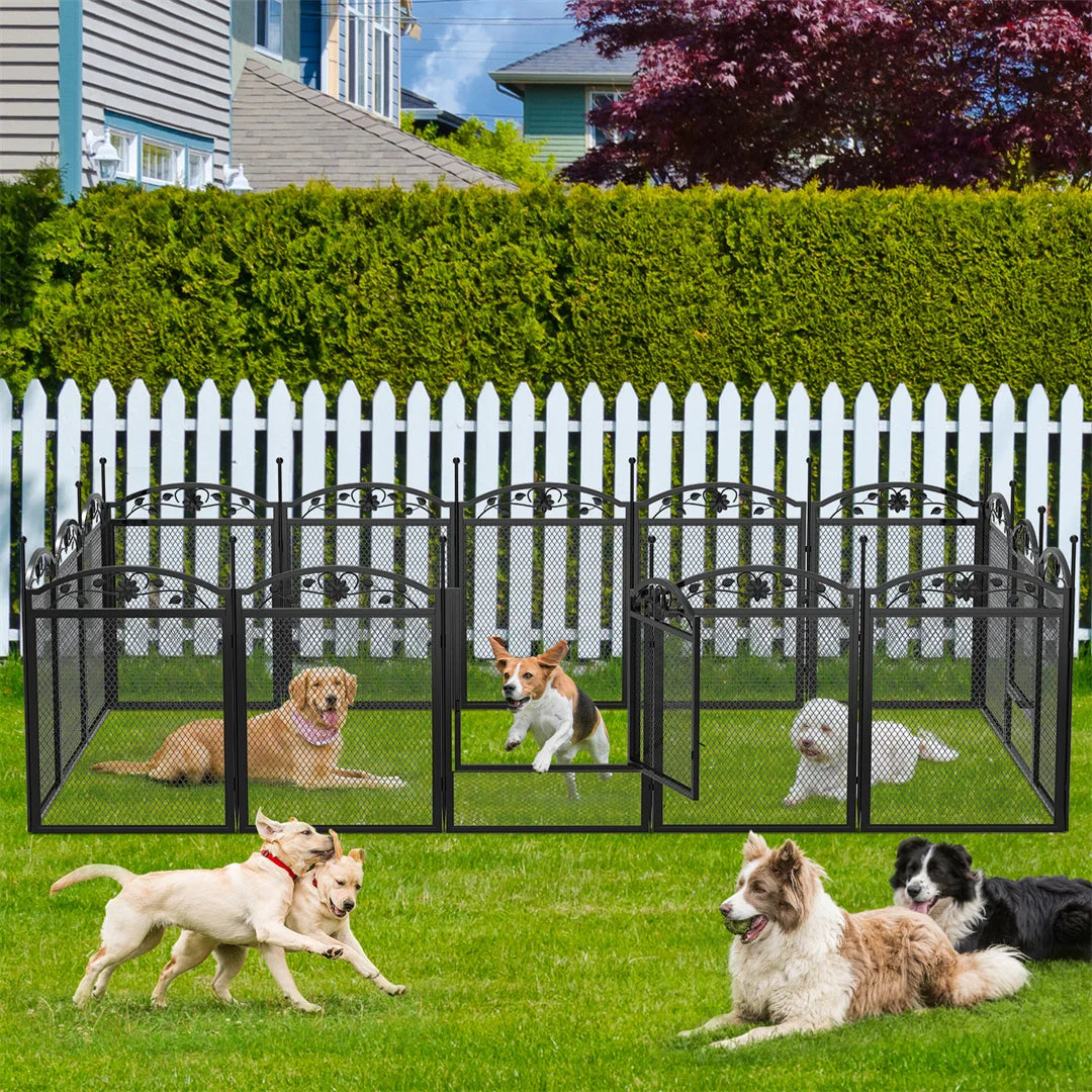 8 Panels DIY Heavy Duty Dog Playpen Pen Outdoor Indoor