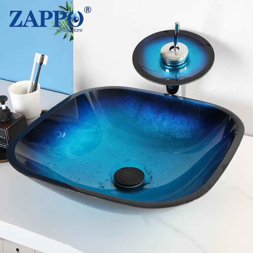 Tempered Glass Bathroom Vessel Sink