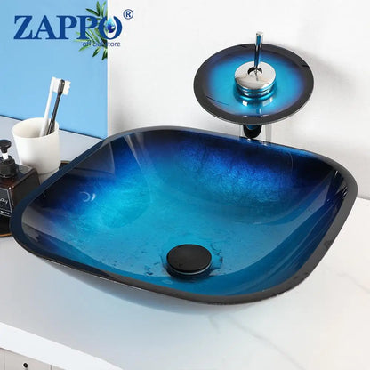 Tempered Glass Bathroom Vessel Sink