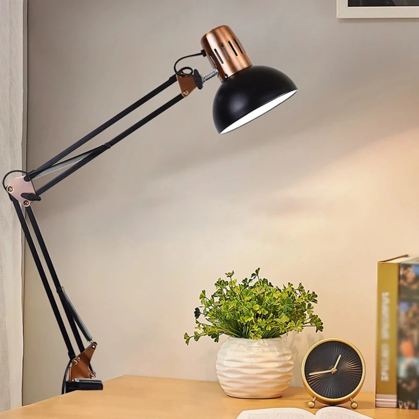 ED Studio Desk Lamp Vintage Portable Lamps With Clamp Book Reading Folding Writing Study Light Fixture  Nail Manicure Table