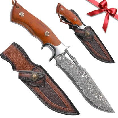 Damascus Advanced Straight Knife, Fixed Blade