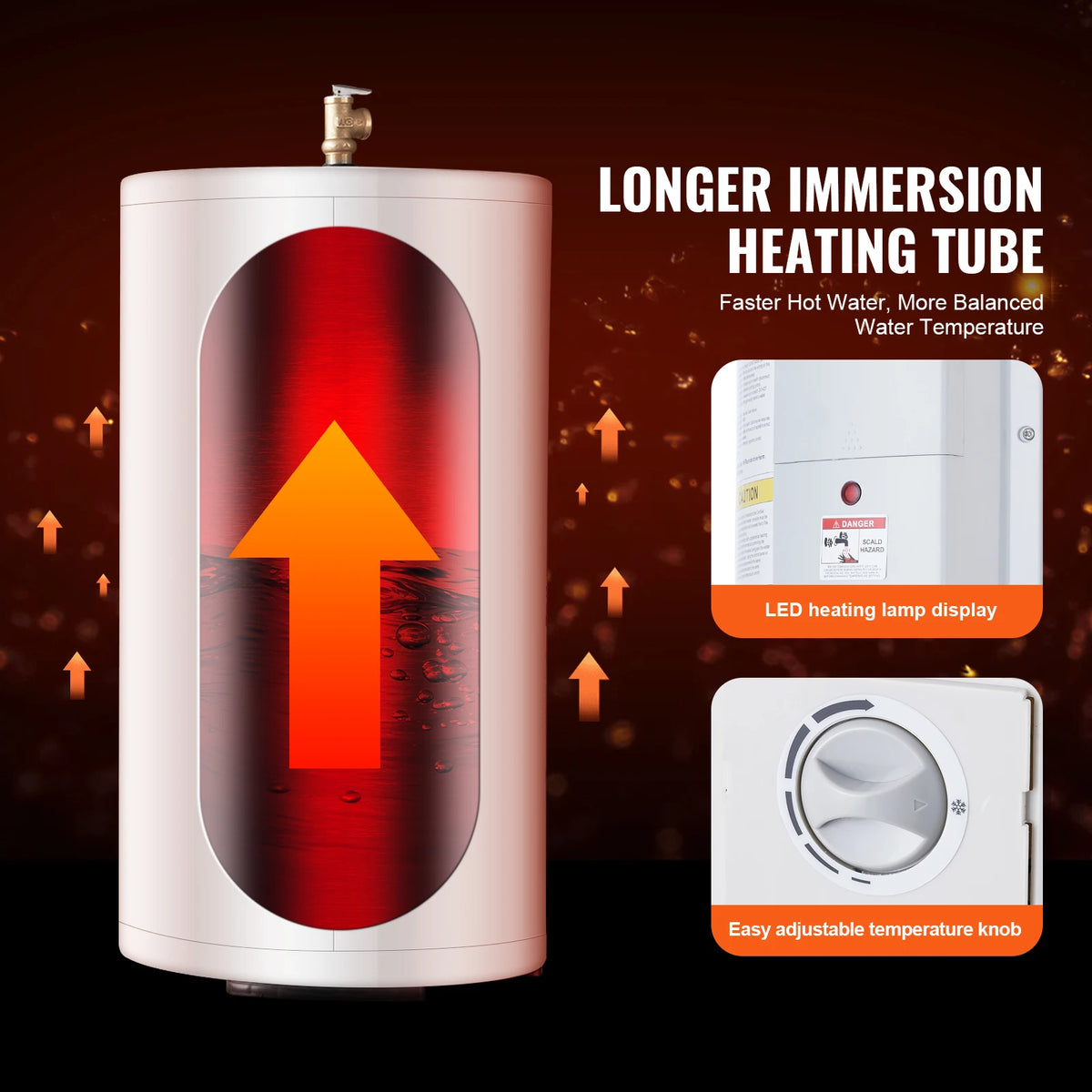 SucceBuy Electric Water Heater 40/70L Tank Instant Hot Water Heater