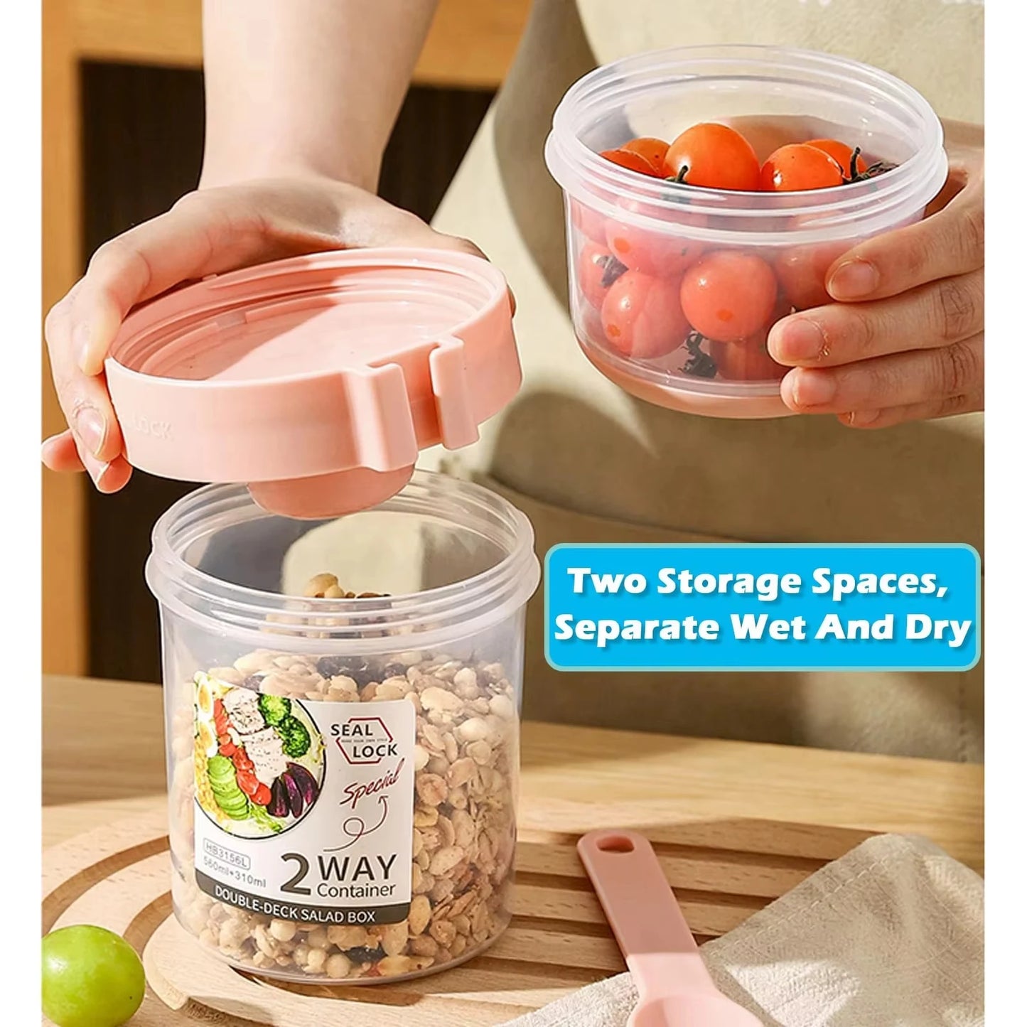 Breakfast Cup Salad Cups Portable Containers Salad Dressing Holders