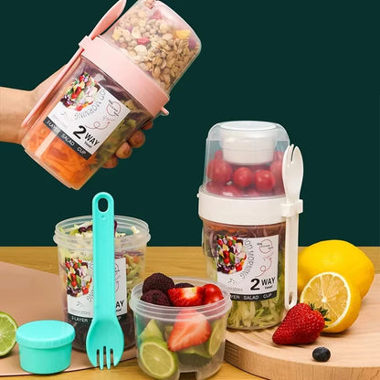 Breakfast Cup Salad Cups Portable Containers Salad Dressing Holders