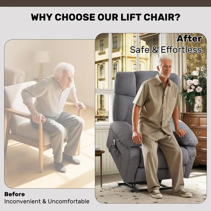 Power Lift Recliner for Elderly, Big and Tall Lift Chair with Massage and Heat