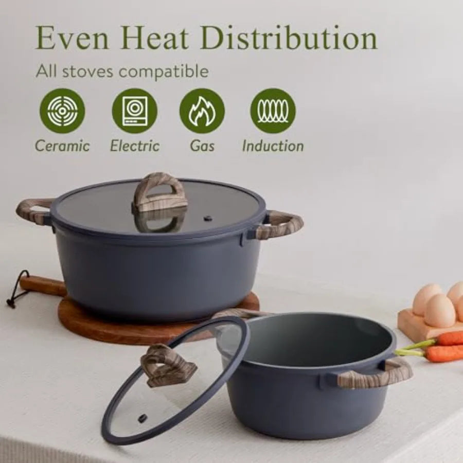 Non Stick Non-Toxic 22 Pcs Ceramic Cookware Set