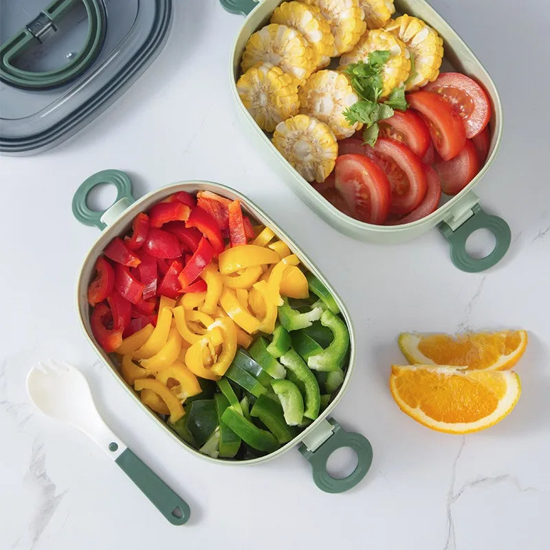 Bento box lunch box, stackable 3-layer food container