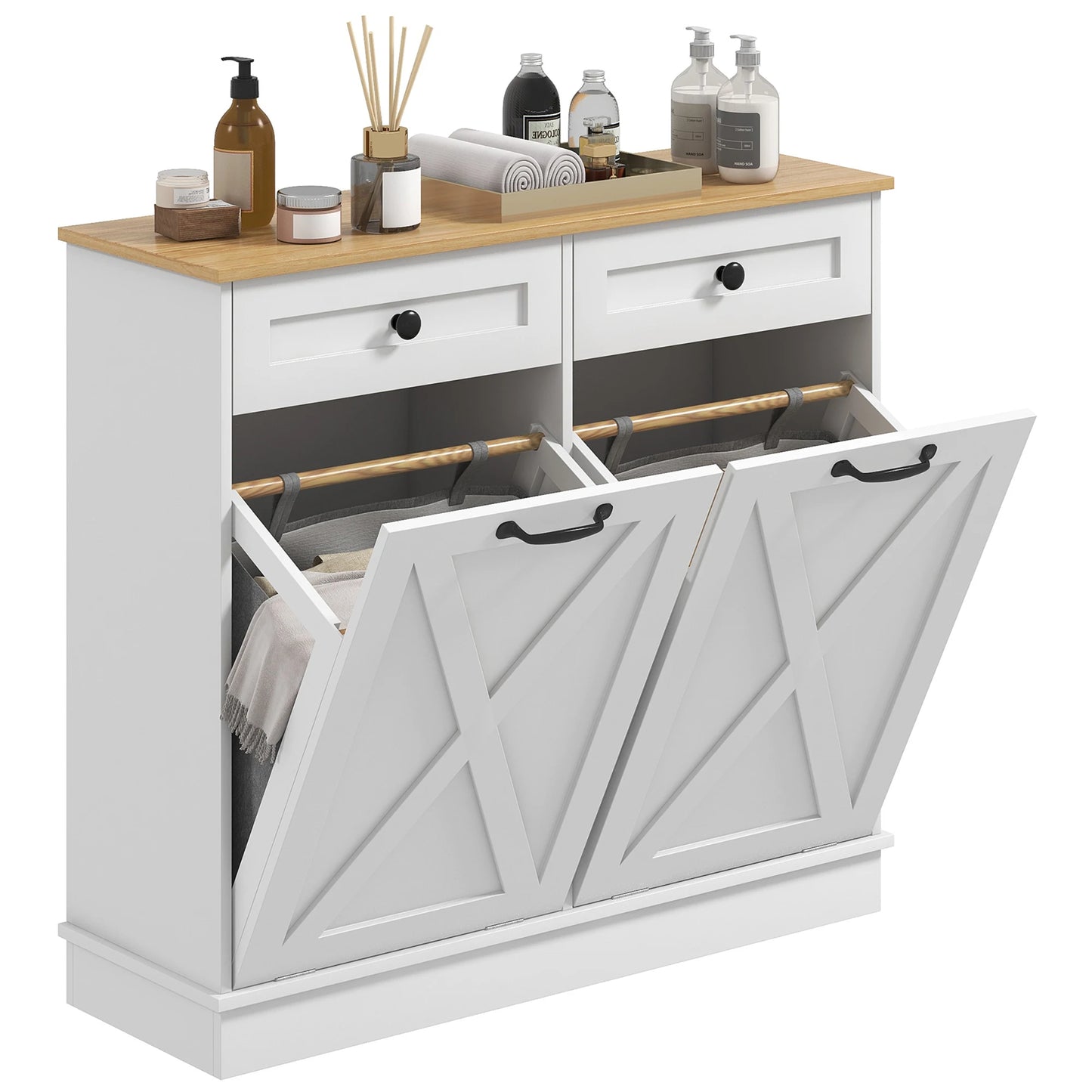 Double Tilt Out Laundry Hamper