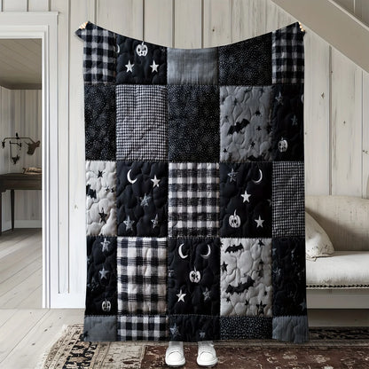 Halloween Plaid Bat Blanket