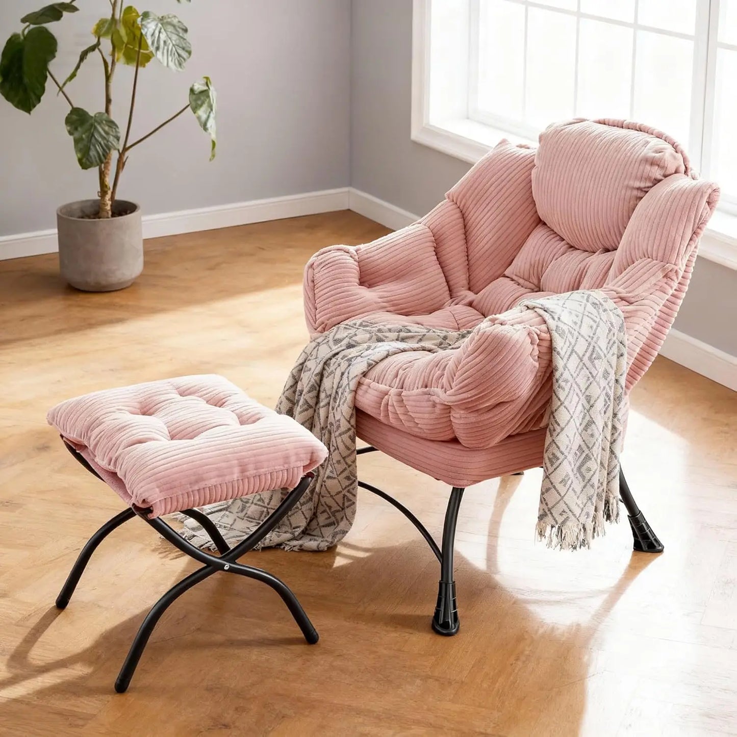 Washable Lazy Chair with Ottoman