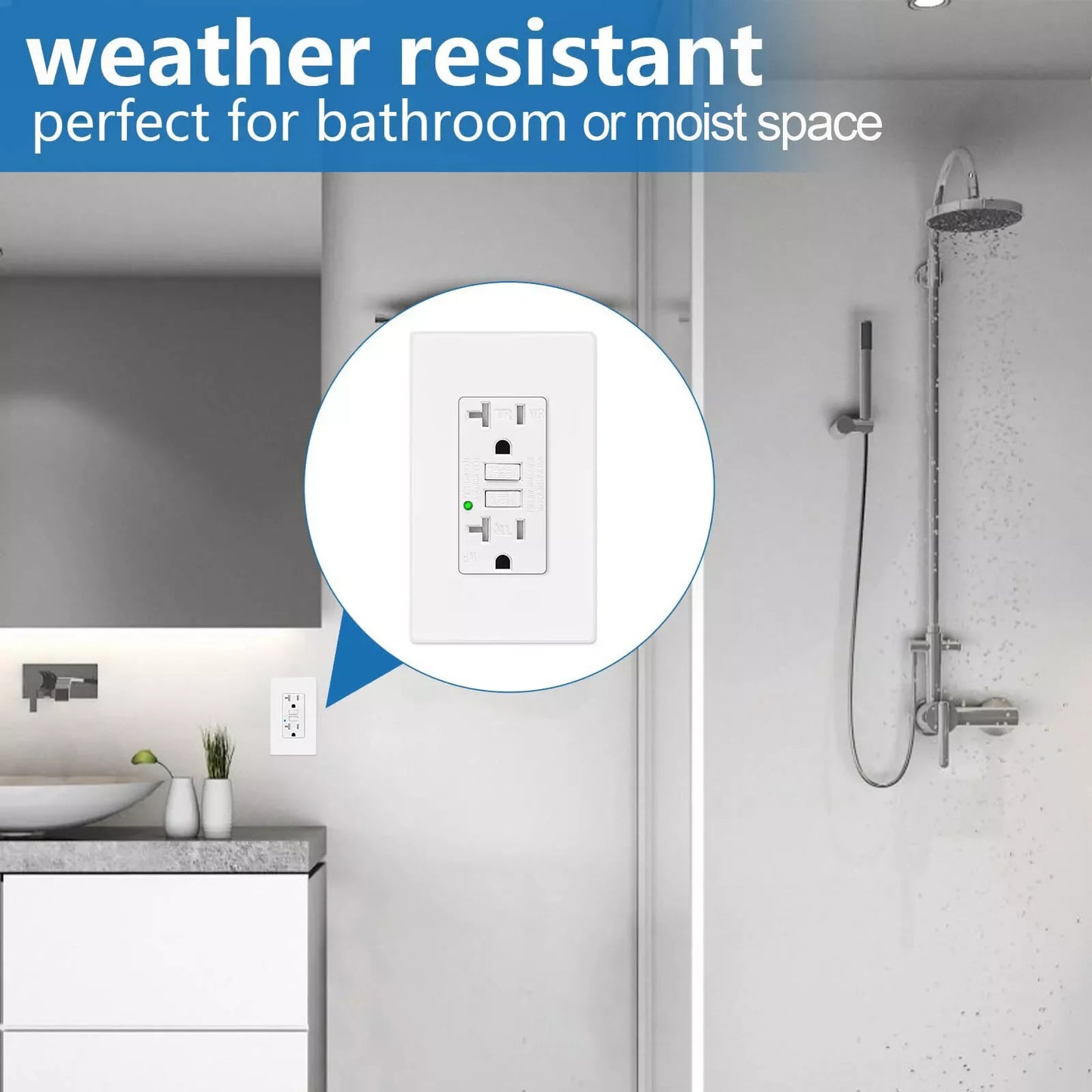 1/2PK 20 AMP GFI GFCI Receptacle