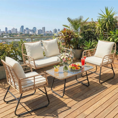 JHK Outdoor Wicker Patio Furniture Set