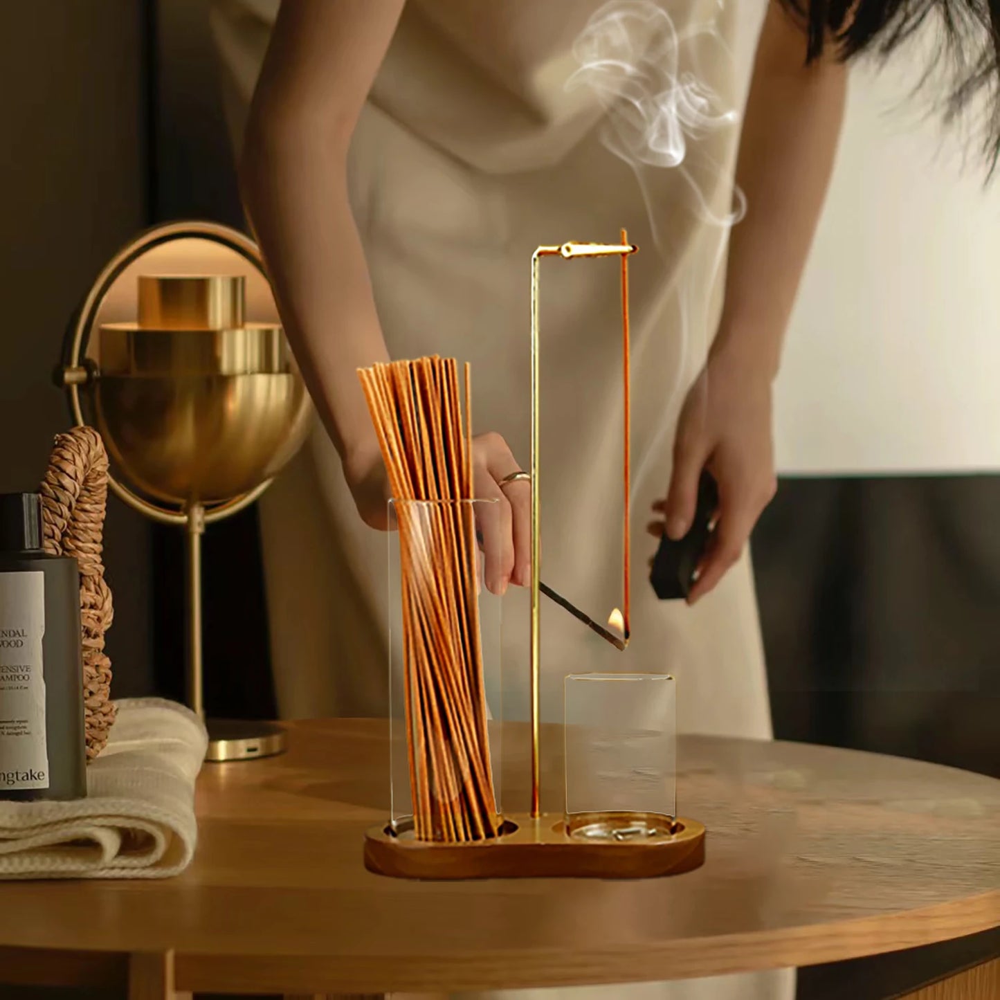 Incense Burne with Glass Ash Catcher