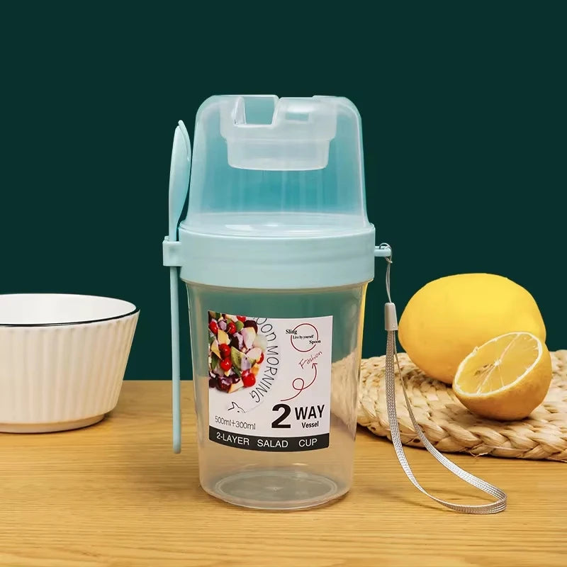 Breakfast Cup Salad Cups Portable Containers Salad Dressing Holders