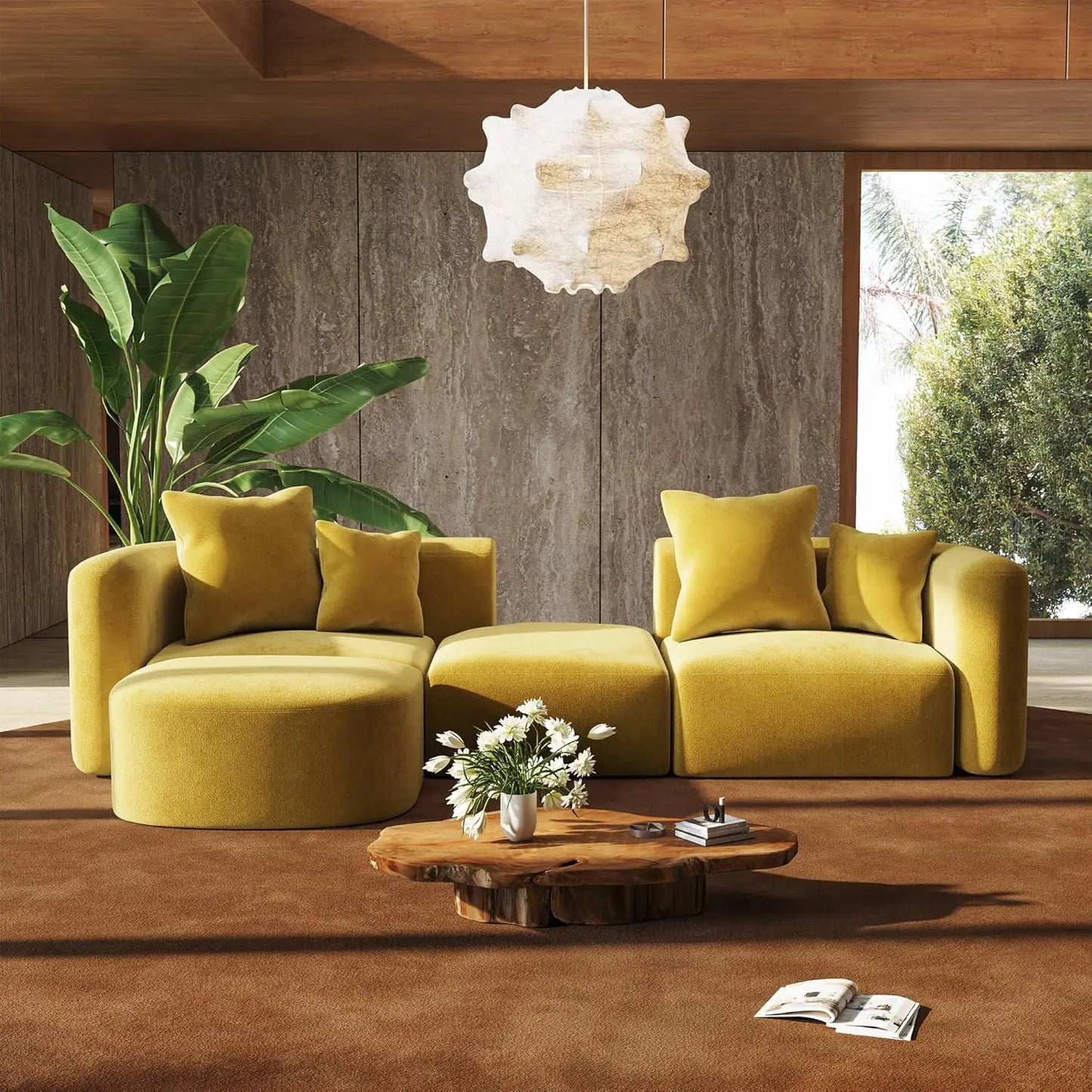 116" Modular Sectional Couches with Ottoman
