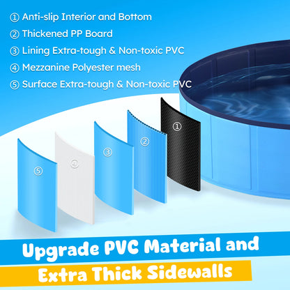 Portable Dog Pool, Foldable Pet Swimming Tub
