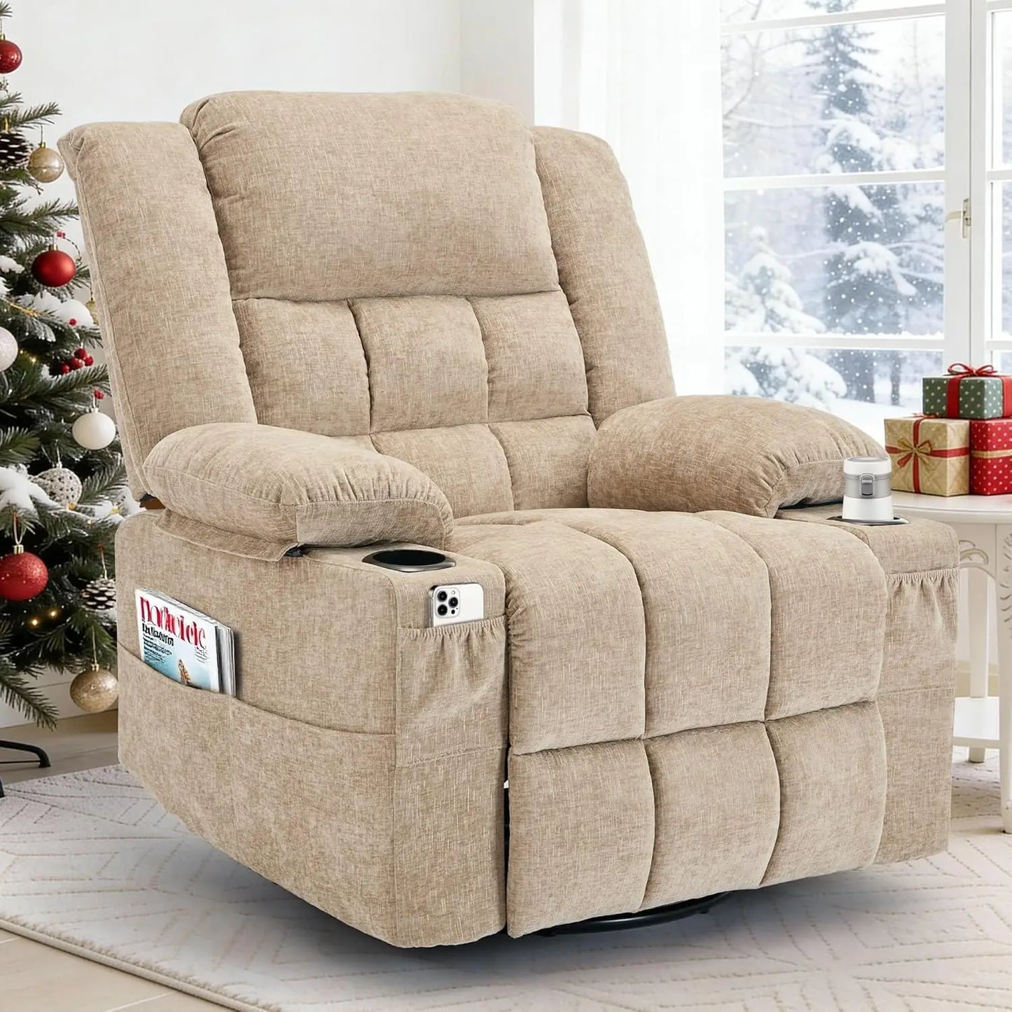 360° Swivel Rocker Recliner for Adults