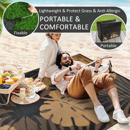 8‘x10' Outdoor Waterproof Recycled Plastic Straw Rug