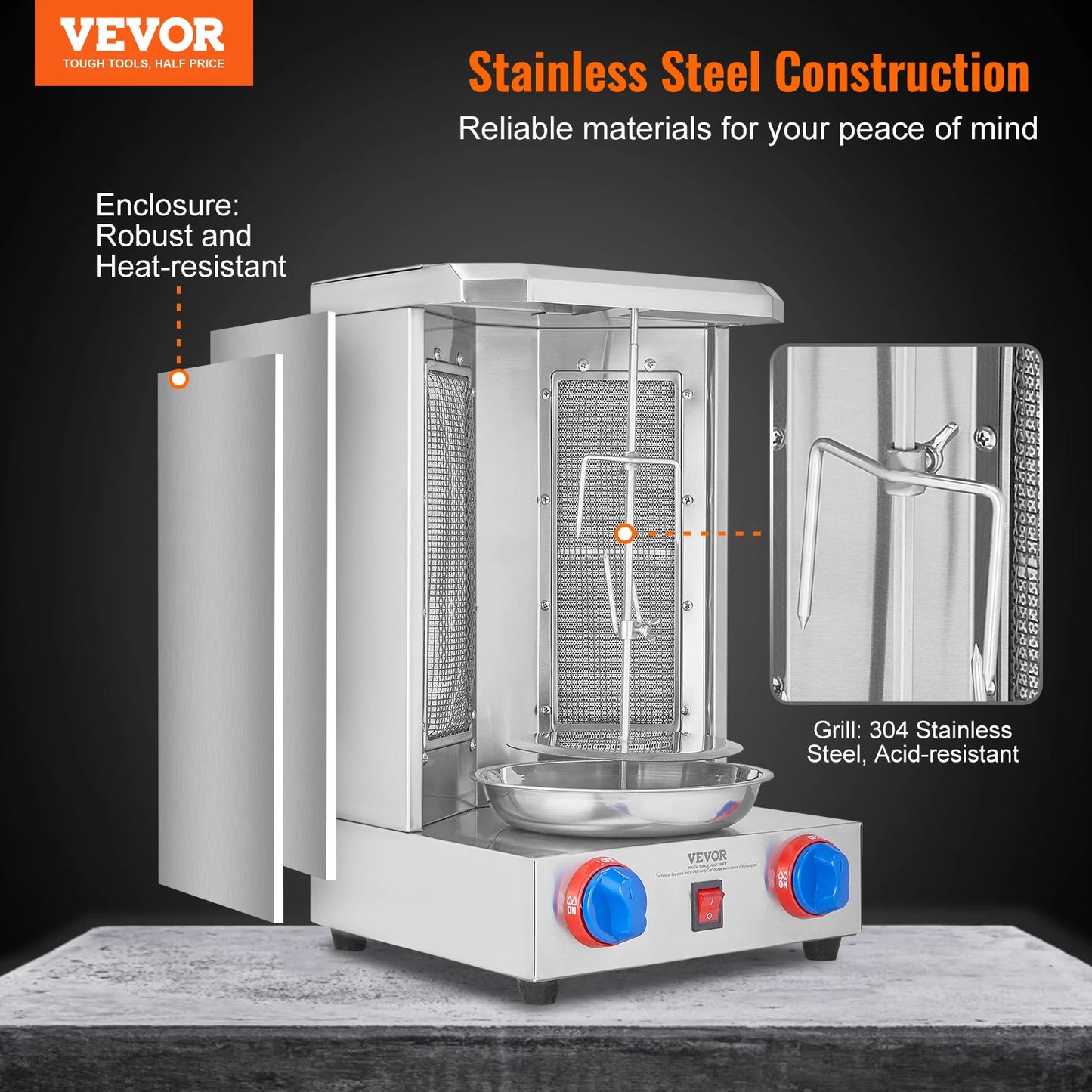 13 lbs Chicken Shawarma Cooker Gas Vertical Broiler