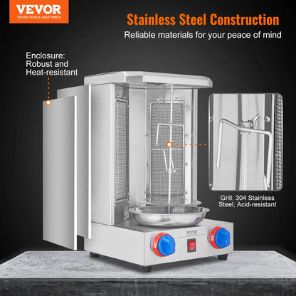 13 lbs Chicken Shawarma Cooker Gas Vertical Broiler
