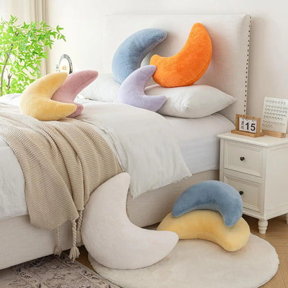 Moon Shaped Pillow, Soft Faux Rabbit