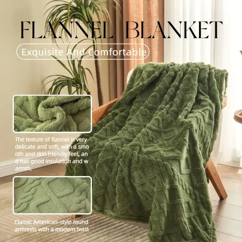 Ultra-Soft 3D Plush 1pc Luxurious Fleece Blanket