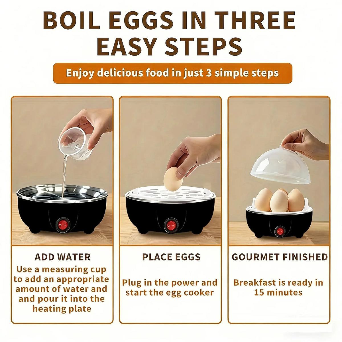 6 Egg Capacity Automatic Egg Steamer