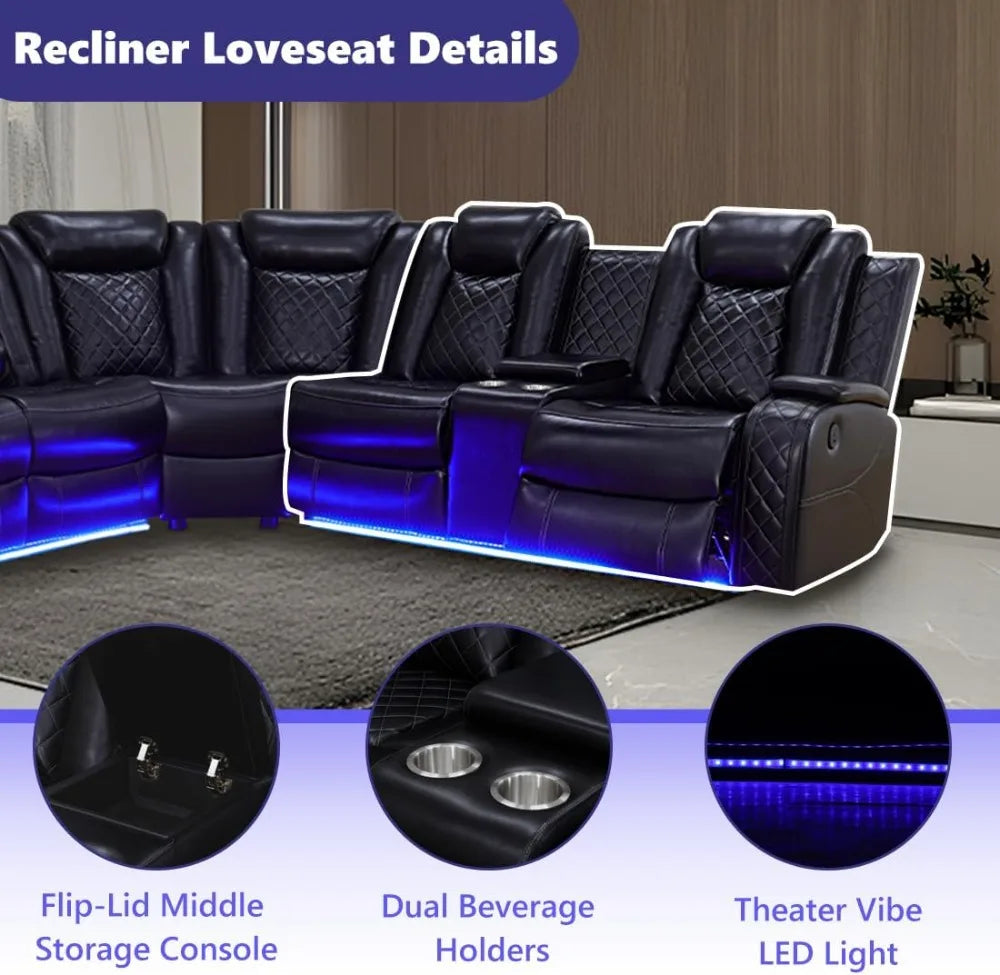 L-Shaped Power Recliner Sofa