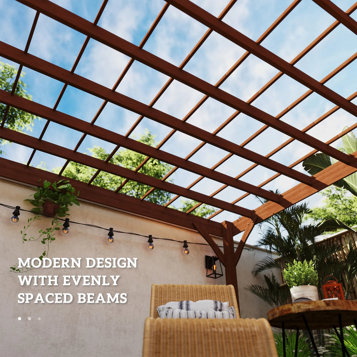 12' x 20' Outdoor Wood Pergola Gazebo with Stable Structure