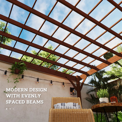 12' x 20' Outdoor Wood Pergola Gazebo with Stable Structure