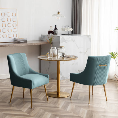 Pleated Velvet Dining Chair