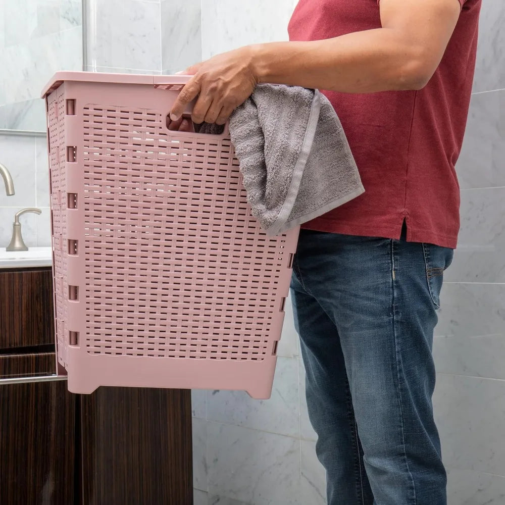 61L Foldable Laundry Hamper with Lid
