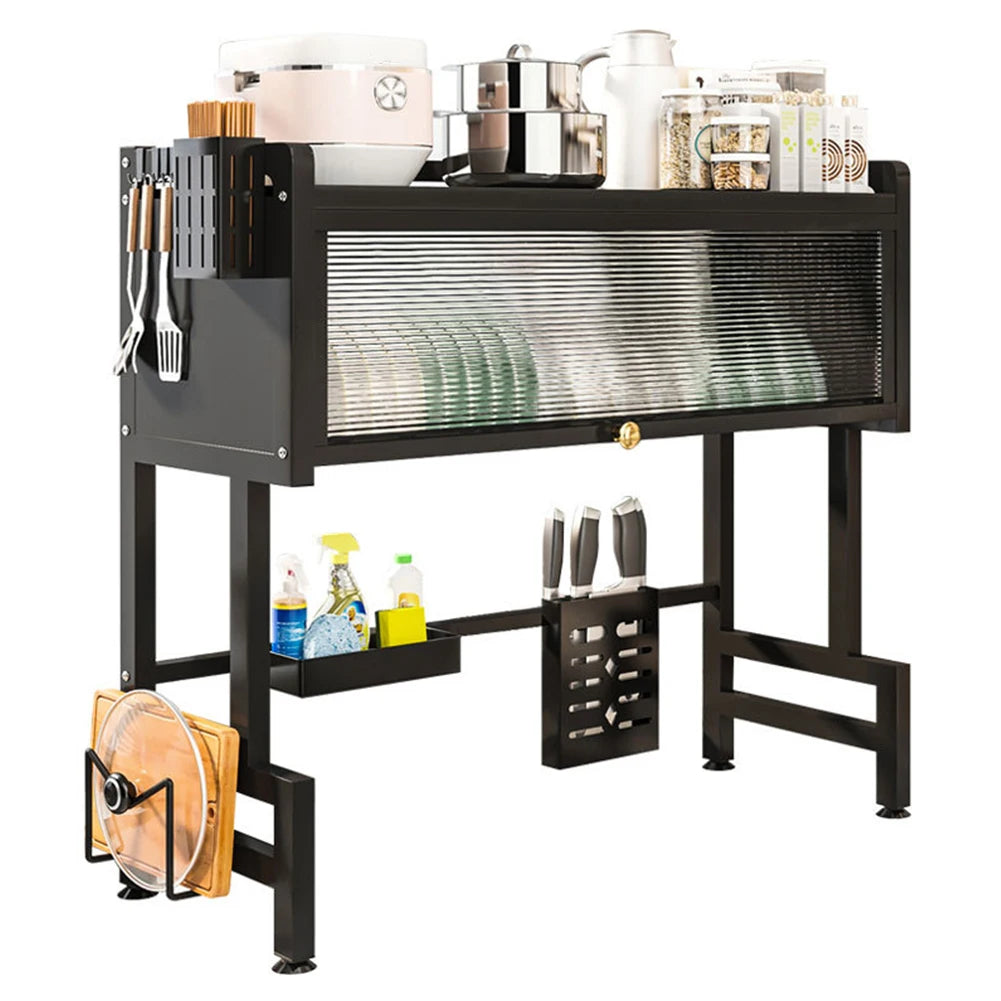 Kitchen Sink Organizer Large Over The Sink Dish Rack with Cover