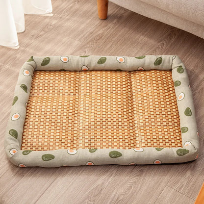 Summer Medium Cat Sleeping Mat Cooling Breathable Small Dog Bed