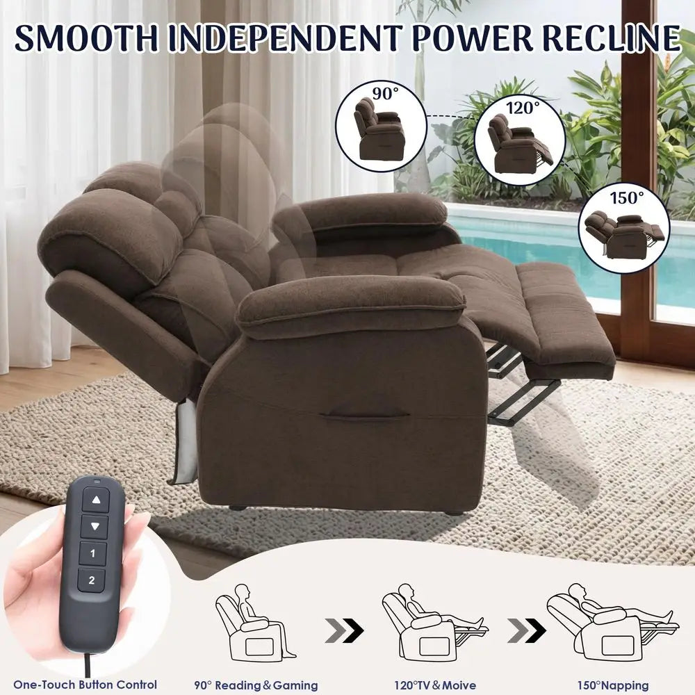 Power Loveseat Recliner with Console,  with Heat amp 8 Point Massage, Bluetooth Speakers
